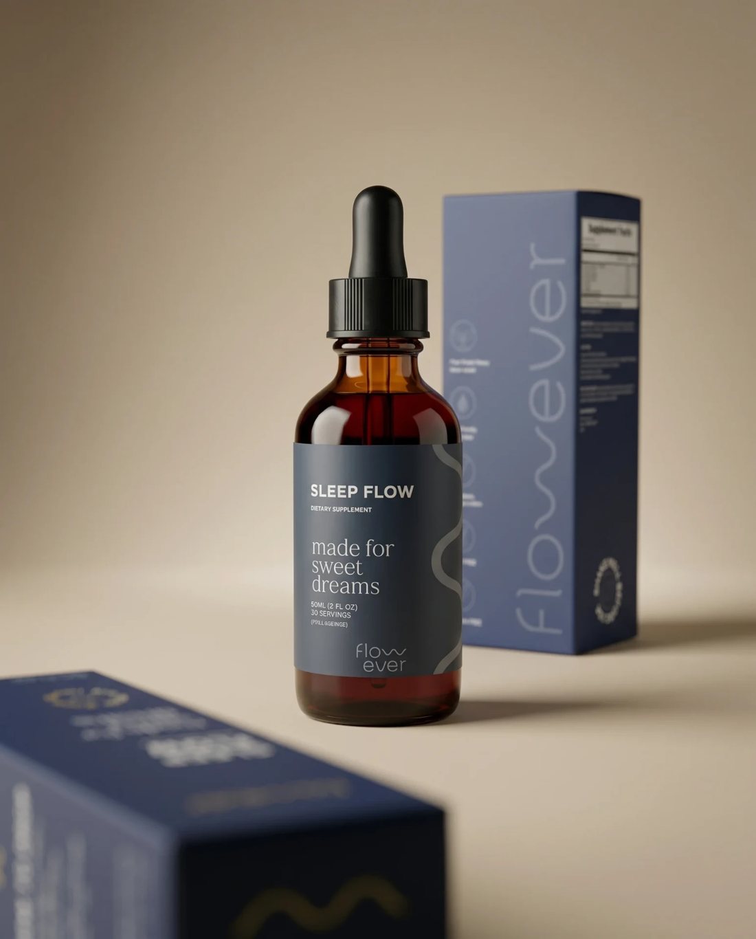 Sleep Flow bottle and boxes